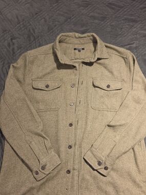 George Men's Tan Herringbone Shirt Jacket